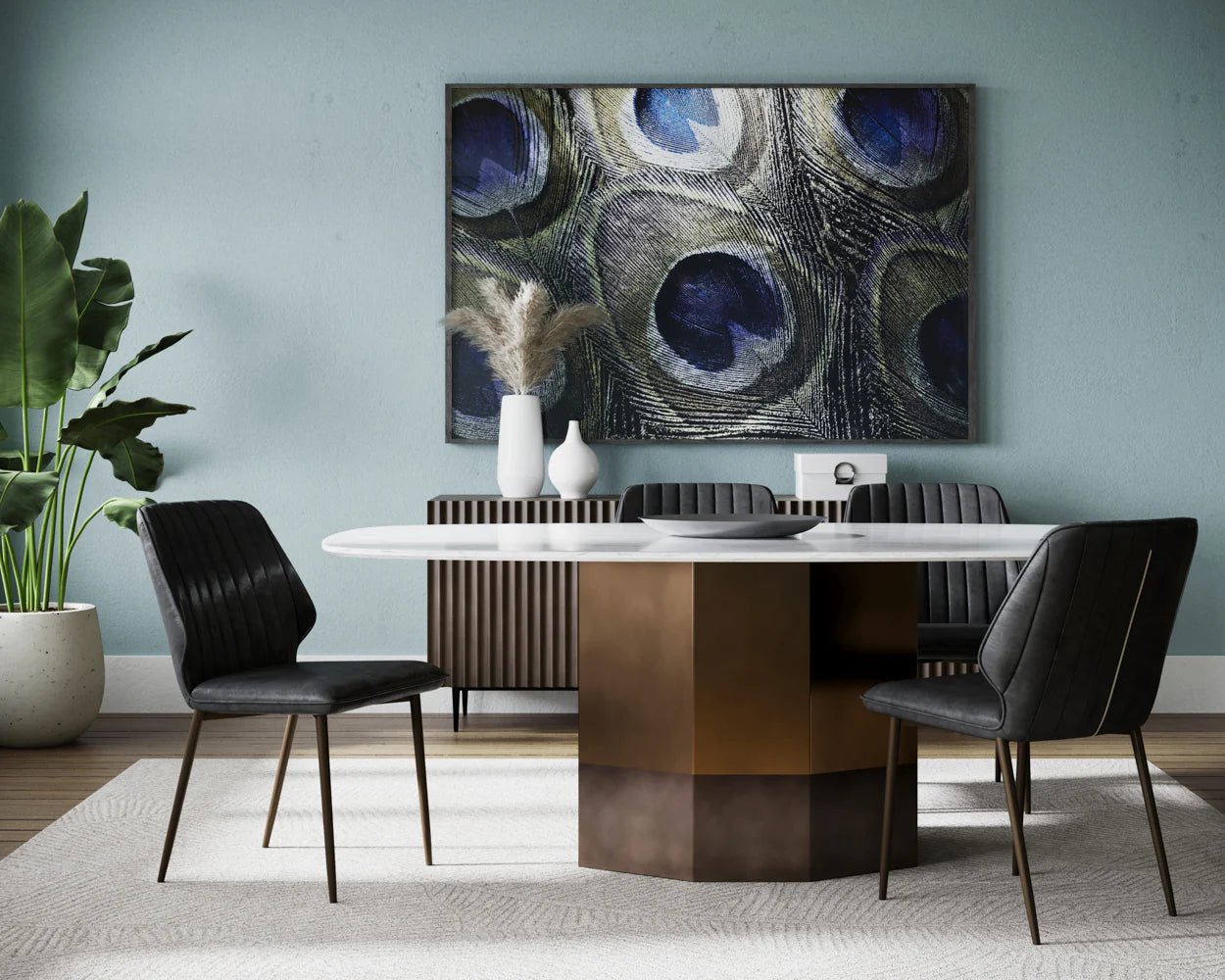 Clinton Dining Chair - Bronze - Bravo Black - Central Designs