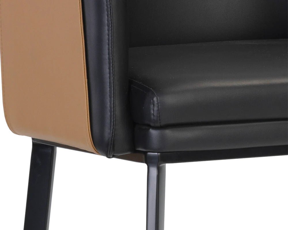 Carter Bar Stool - Napa Black / Napa Cognac - Central Designs