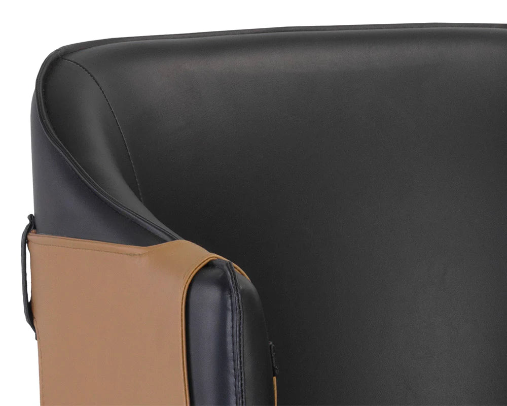 Carter Bar Stool - Napa Black / Napa Cognac - Central Designs