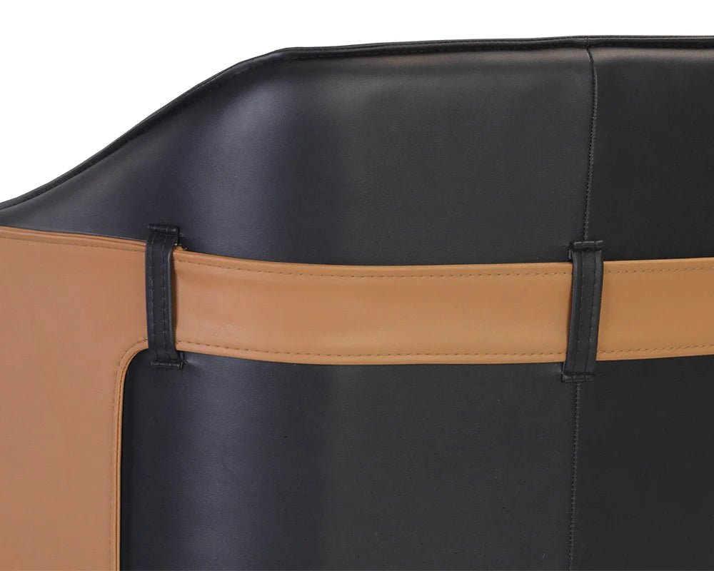Carter Bar Stool - Napa Black / Napa Cognac - Central Designs