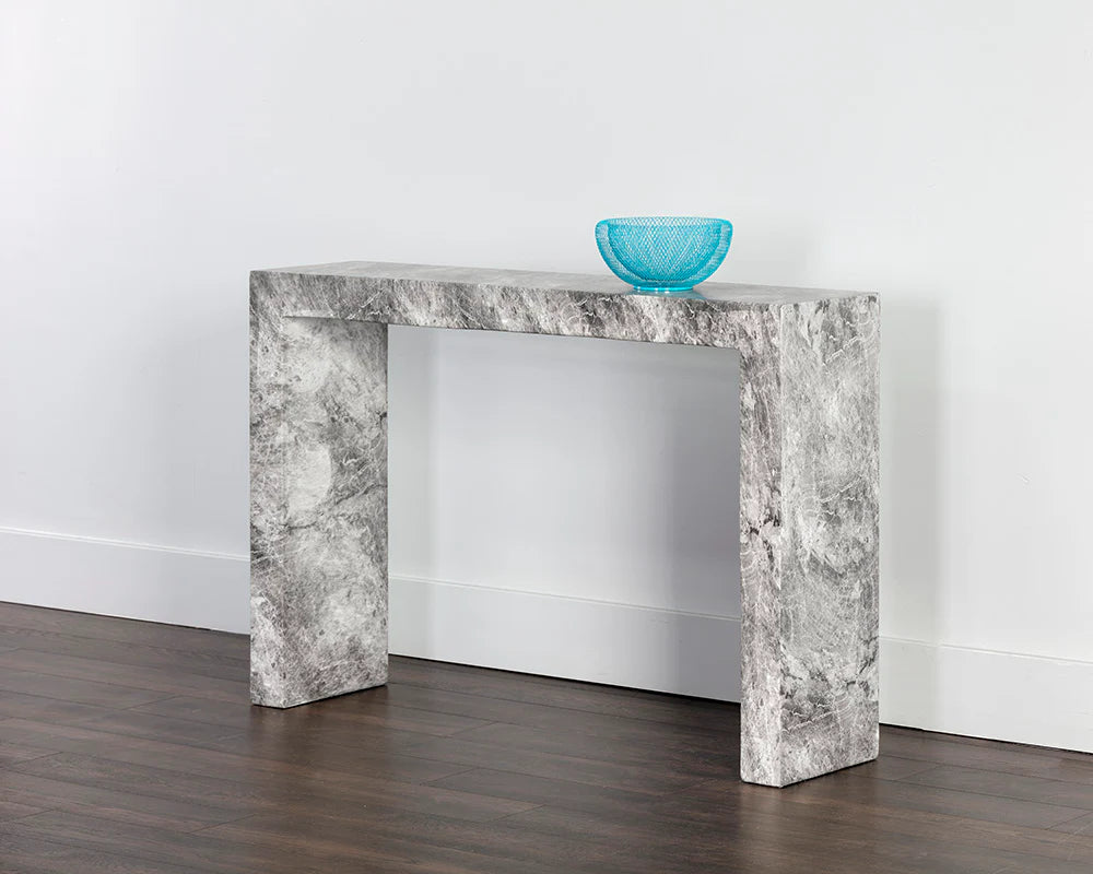 Axle Console Table - Marble Look