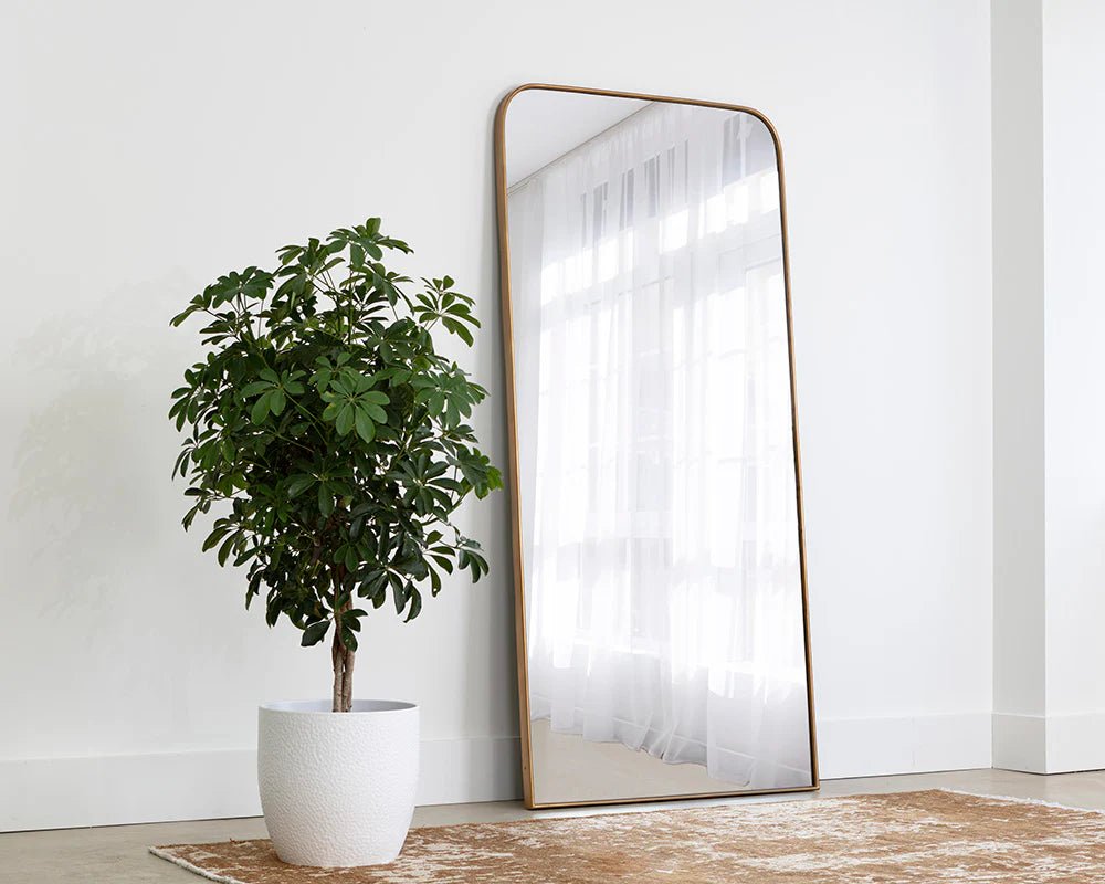 Calabasas Floor Mirror - Brass - Central Designs