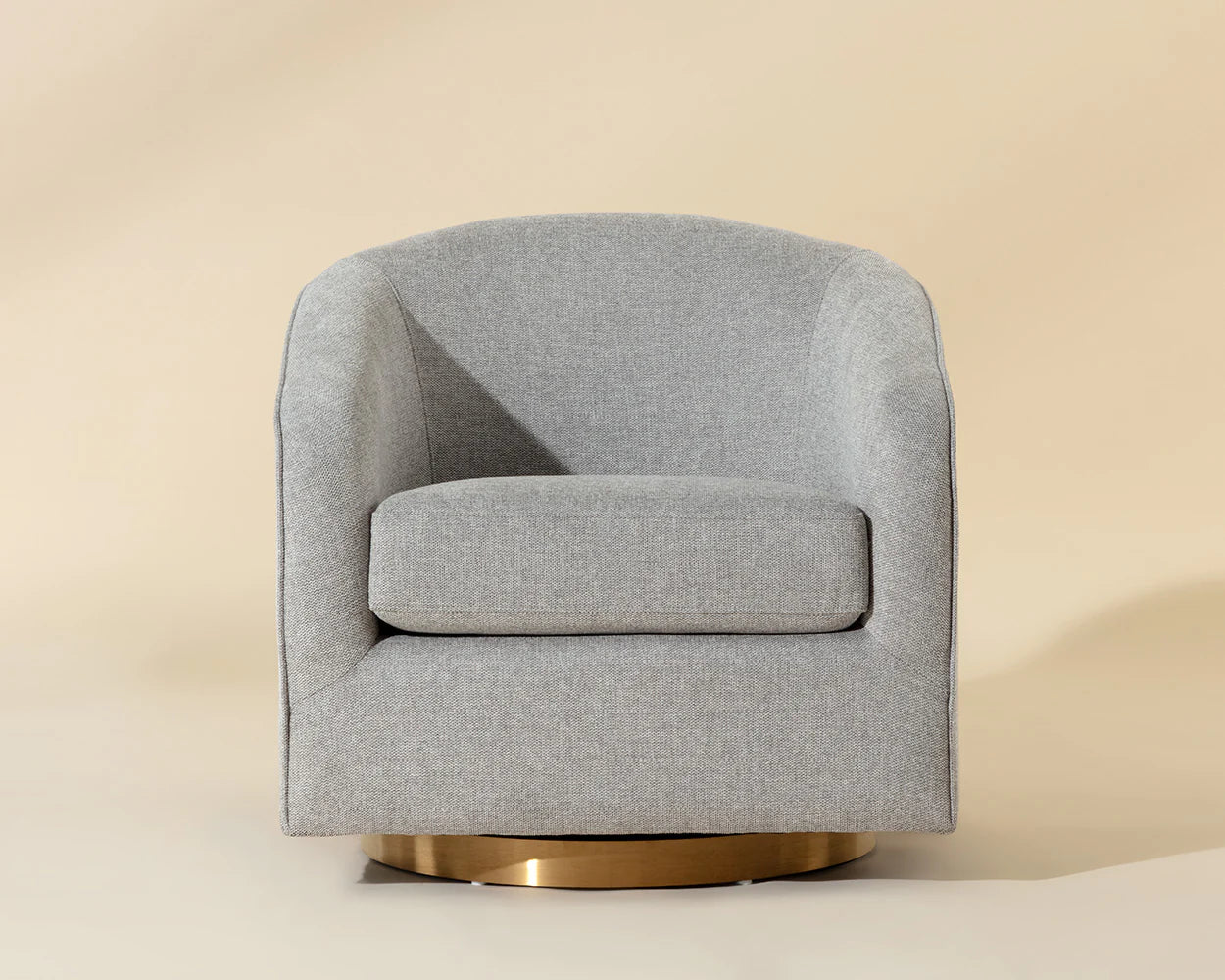 Hazel Swivel Lounge Chair - Gold - Belfast Heather Grey - Central Designs