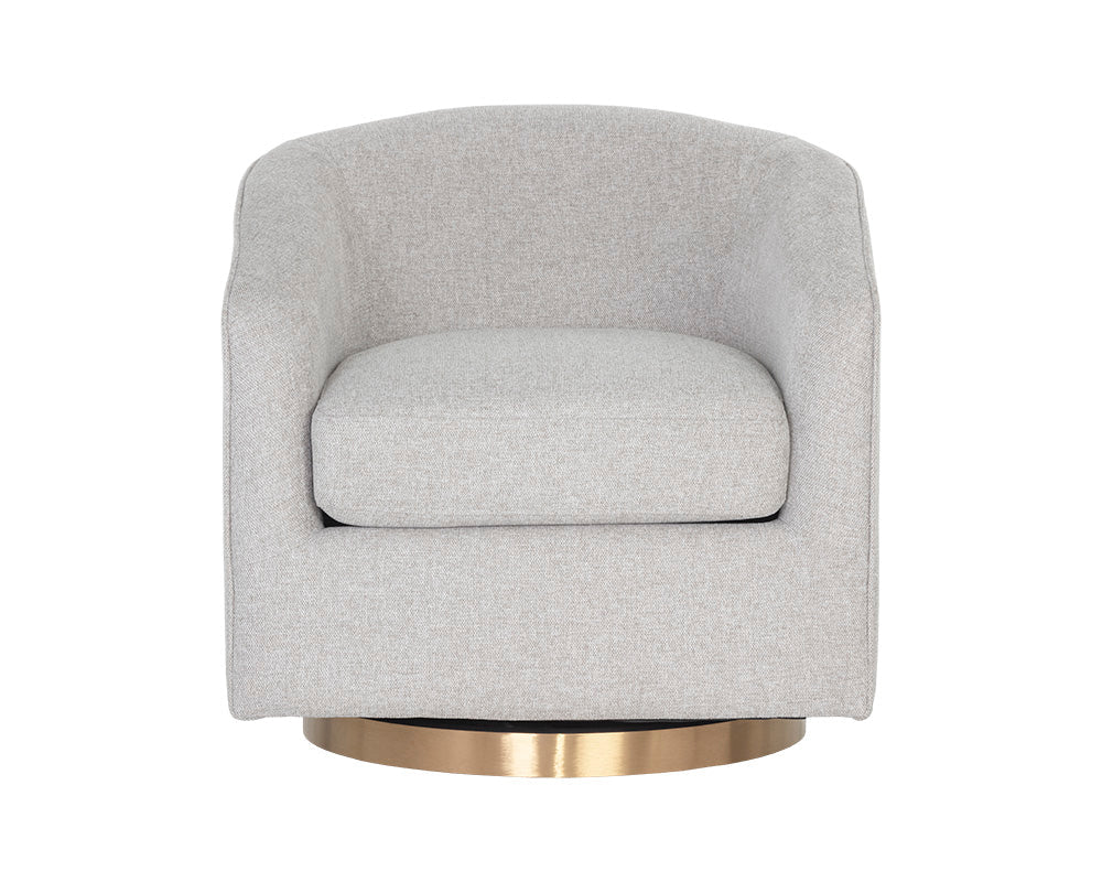 Hazel Swivel Lounge Chair -  Gold - Belfast Heather Grey