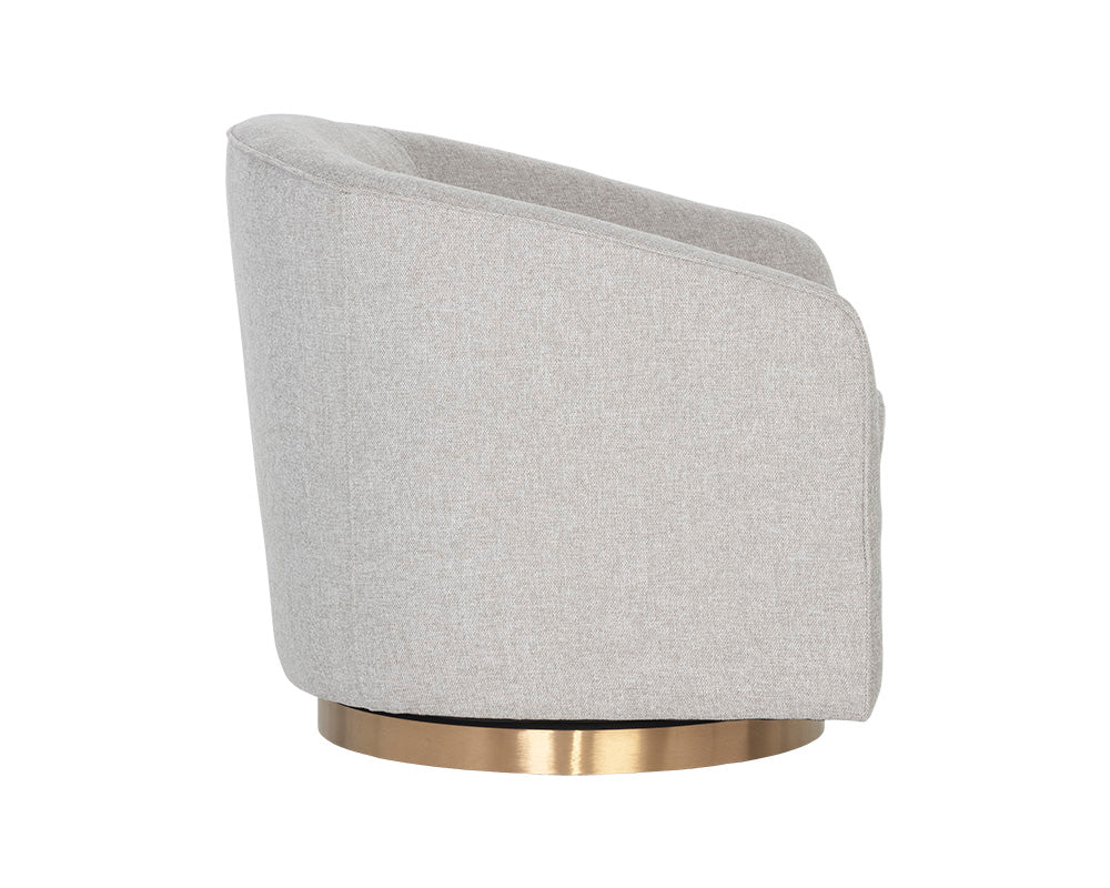 Hazel Swivel Lounge Chair - Gold - Belfast Heather Grey - Central Designs