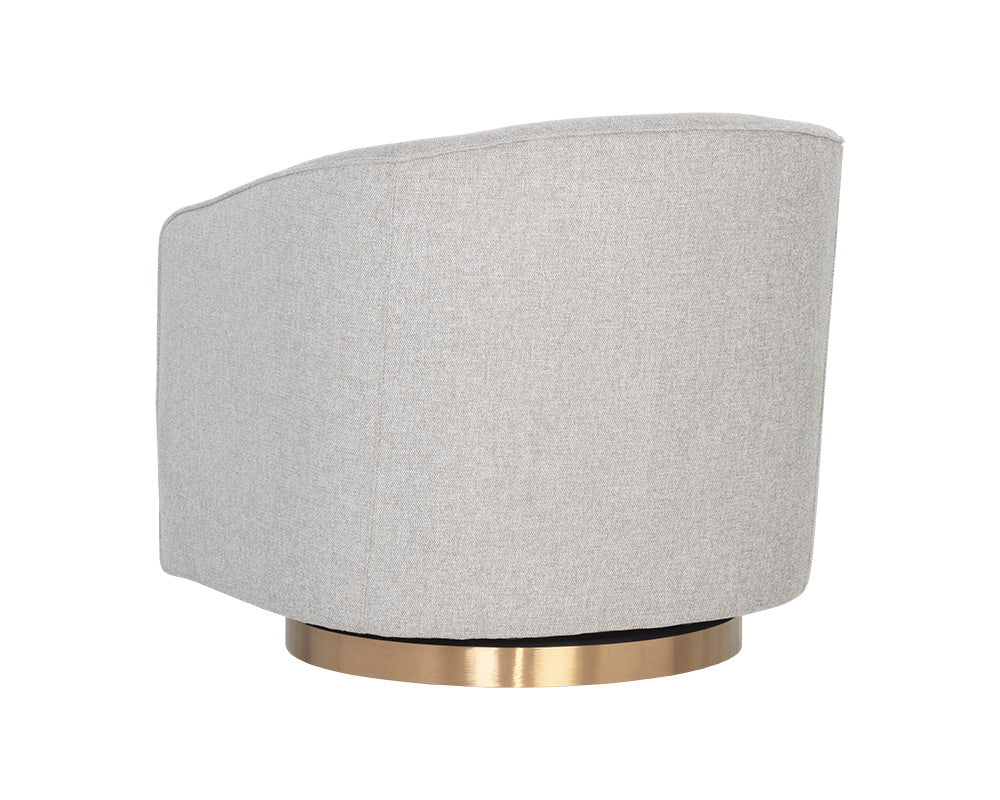 Hazel Swivel Lounge Chair - Gold - Belfast Heather Grey - Central Designs