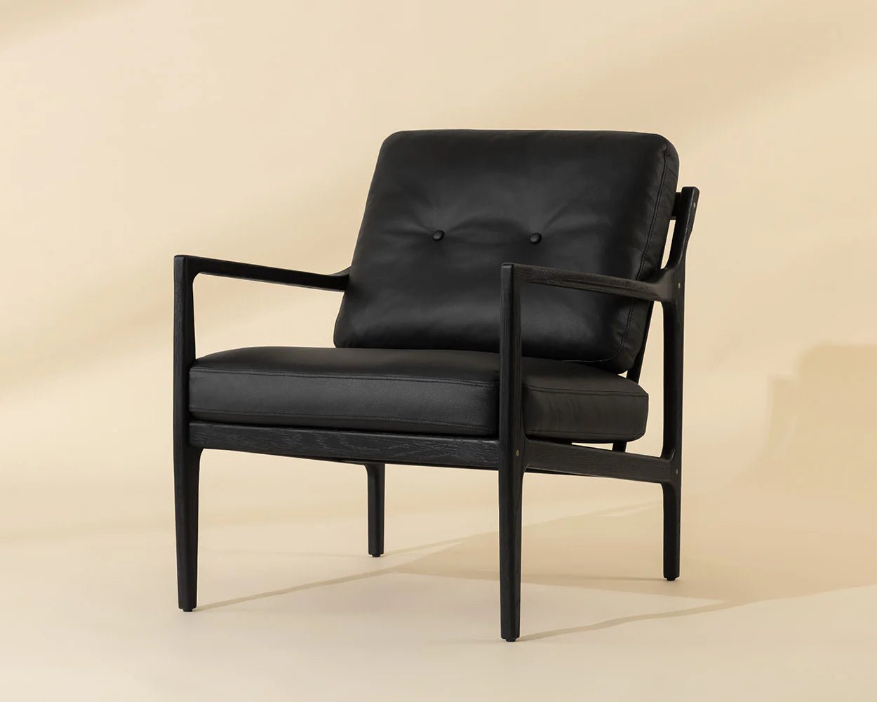 Gilmore Lounge Chair - Black - Black Leather - Central Designs