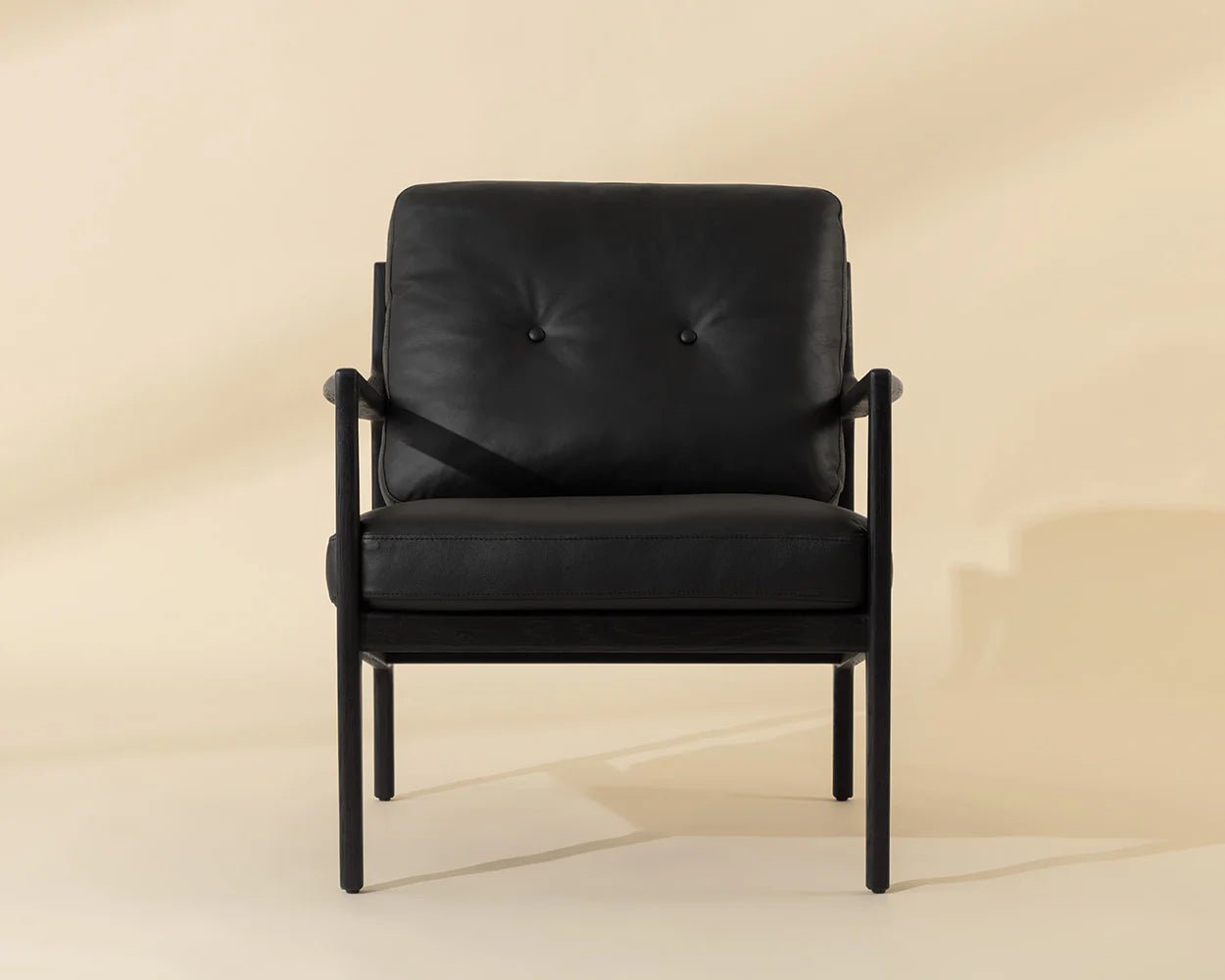 Gilmore Lounge Chair - Black - Black Leather - Central Designs