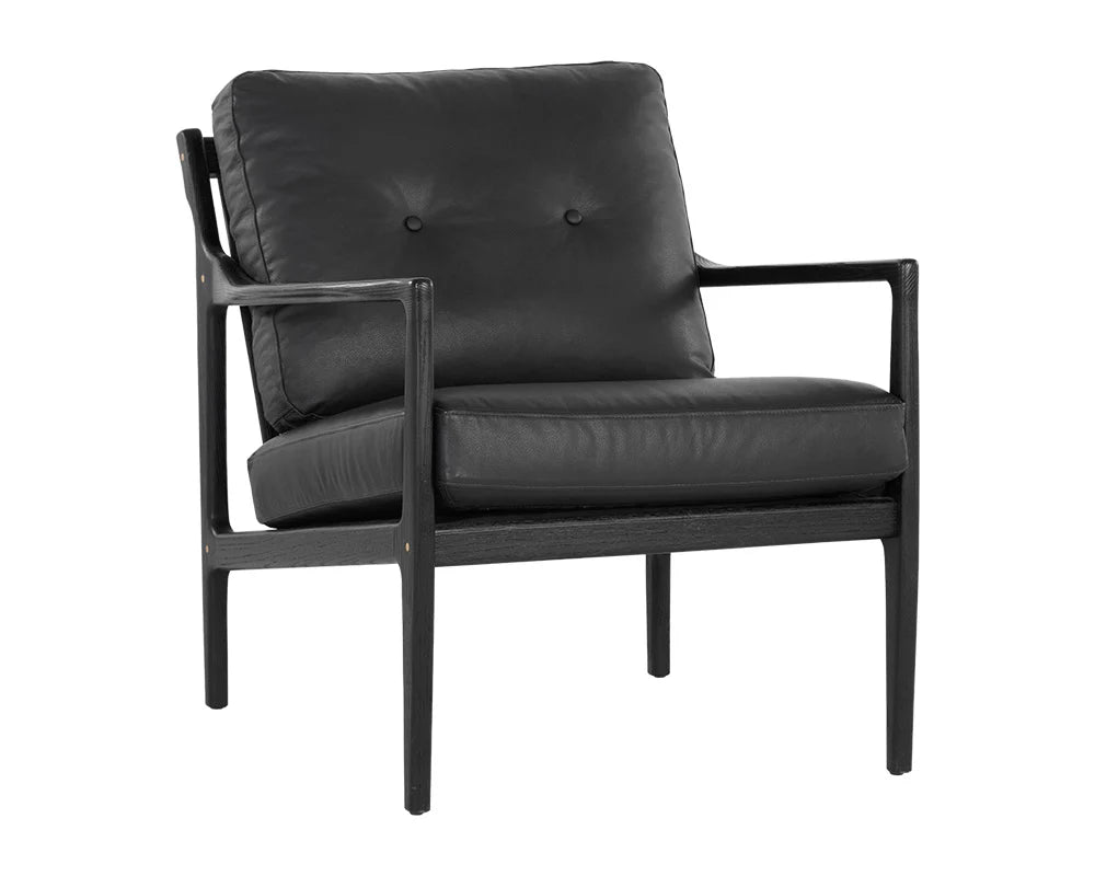 Gilmore Lounge Chair - Black - Black Leather - Central Designs