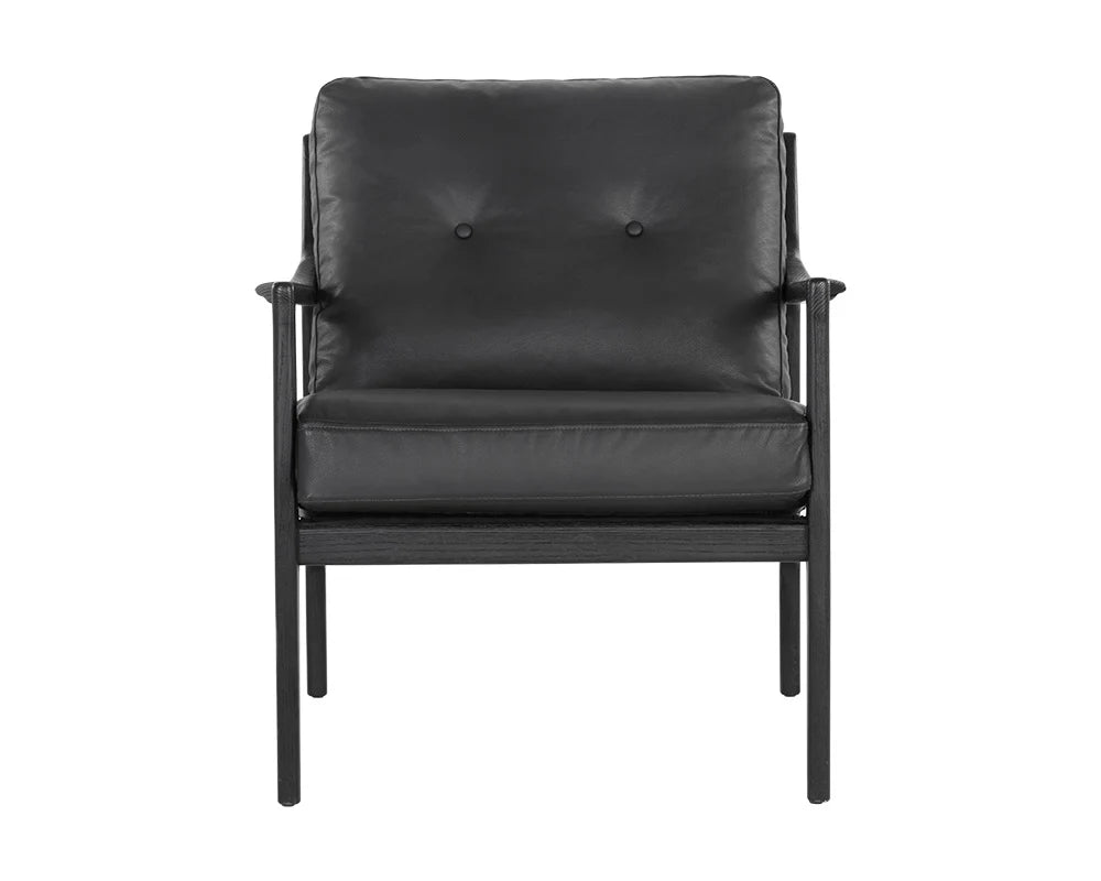 Gilmore Lounge Chair - Black - Black Leather - Central Designs
