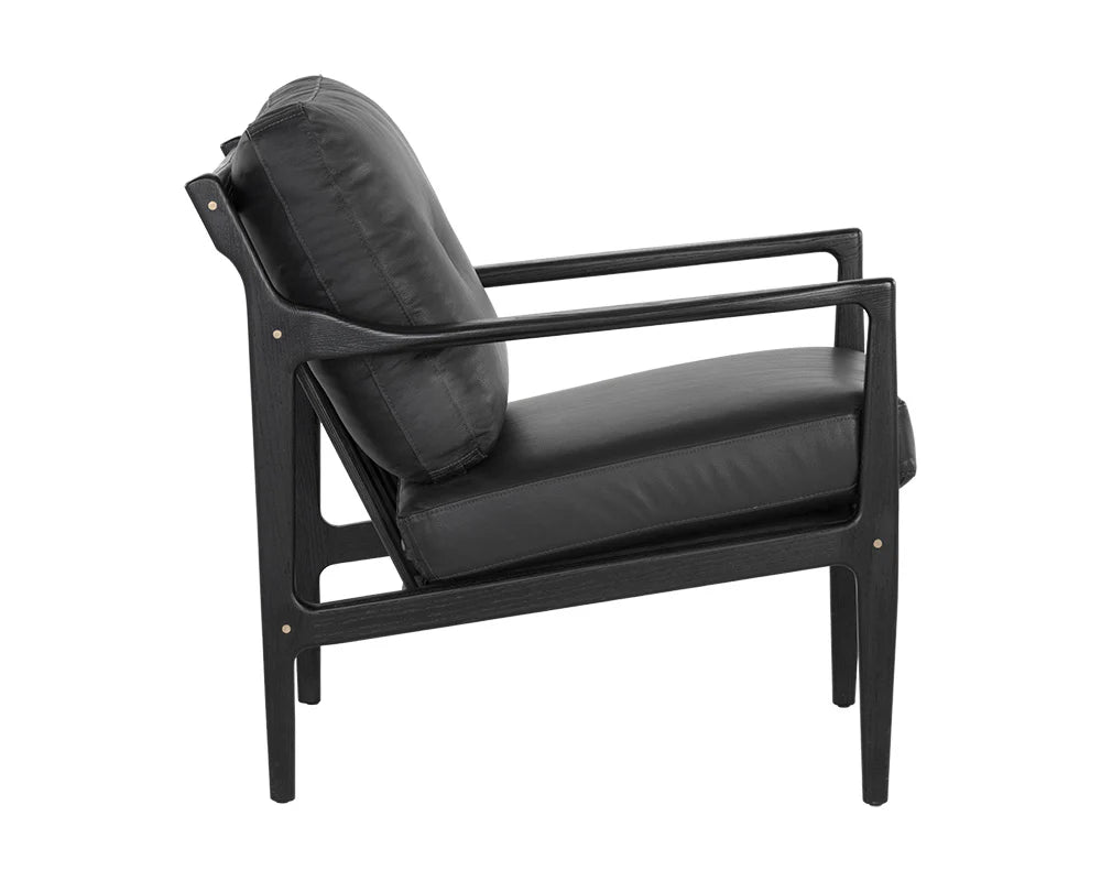 Gilmore Lounge Chair - Black - Black Leather - Central Designs
