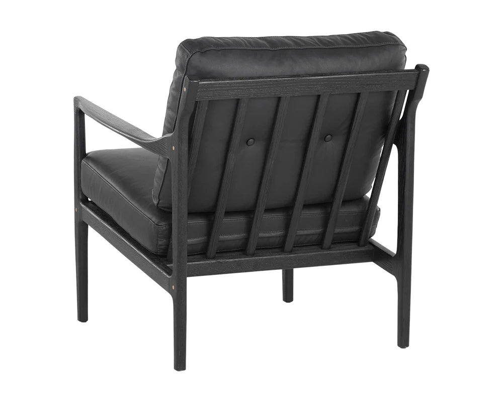 Gilmore Lounge Chair - Black - Black Leather - Central Designs