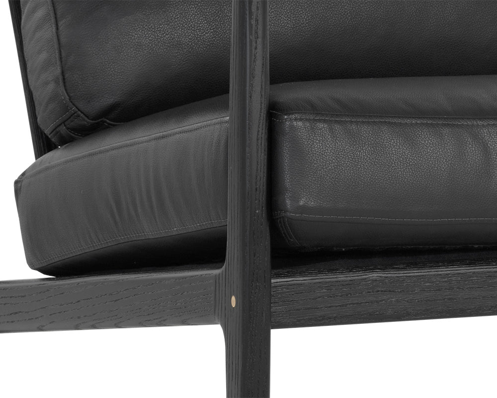 Gilmore Lounge Chair - Black - Black Leather - Central Designs