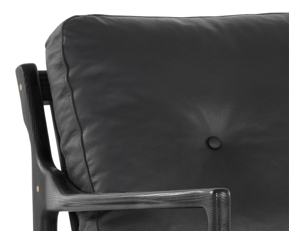 Gilmore Lounge Chair - Black - Black Leather - Central Designs