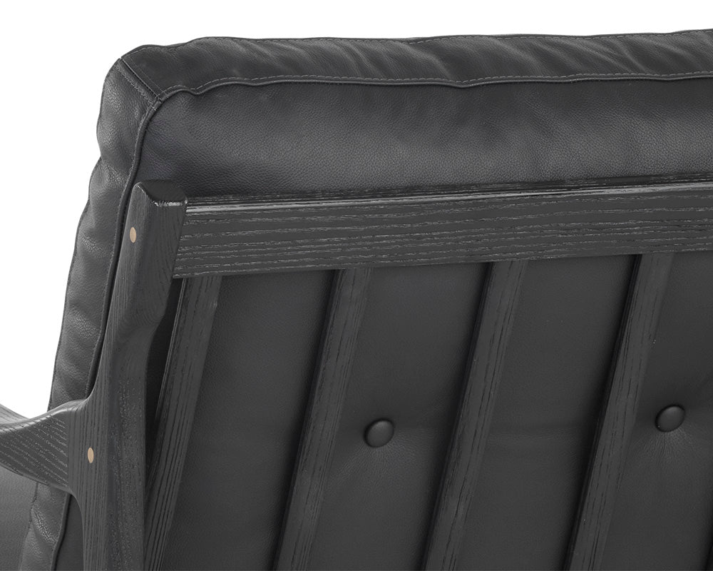 Gilmore Lounge Chair - Black - Black Leather - Central Designs