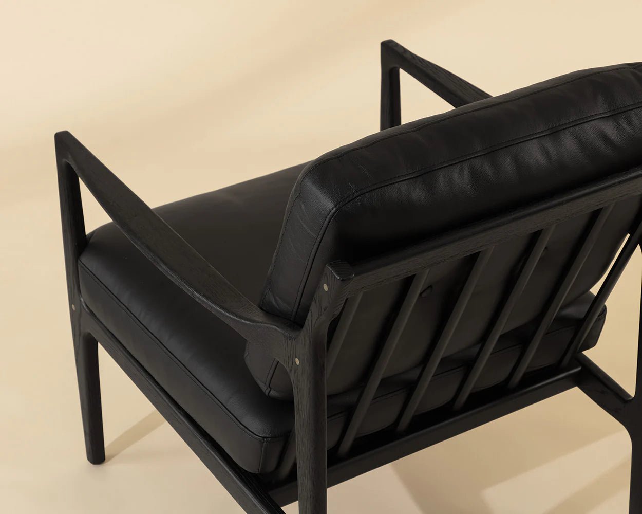 Gilmore Lounge Chair - Black - Black Leather - Central Designs