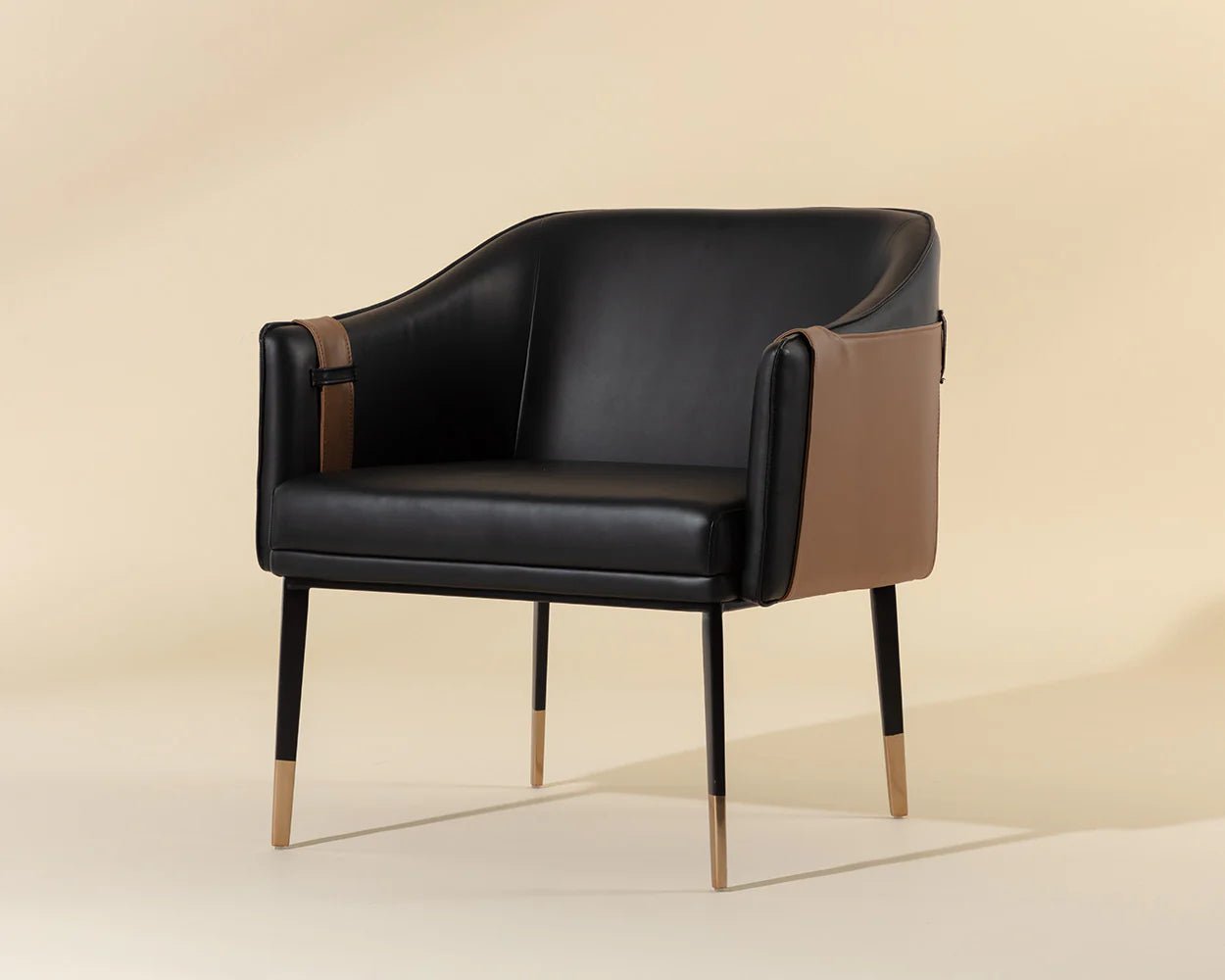 Carter Lounge Chair - Napa Black / Napa Cognac - Central Designs