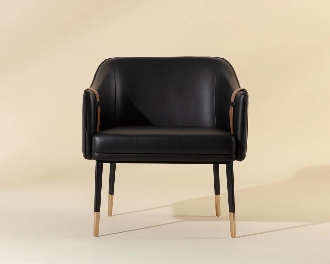Carter Lounge Chair - Napa Black / Napa Cognac - Central Designs