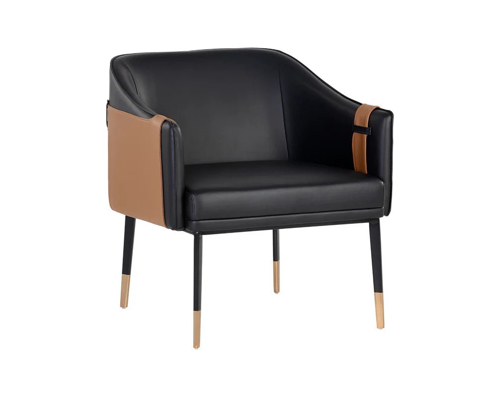 Carter Lounge Chair - Napa Black / Napa Cognac - Central Designs