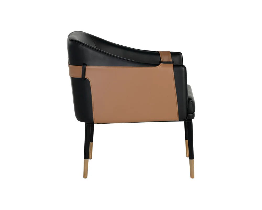 Carter Lounge Chair - Napa Black / Napa Cognac - Central Designs