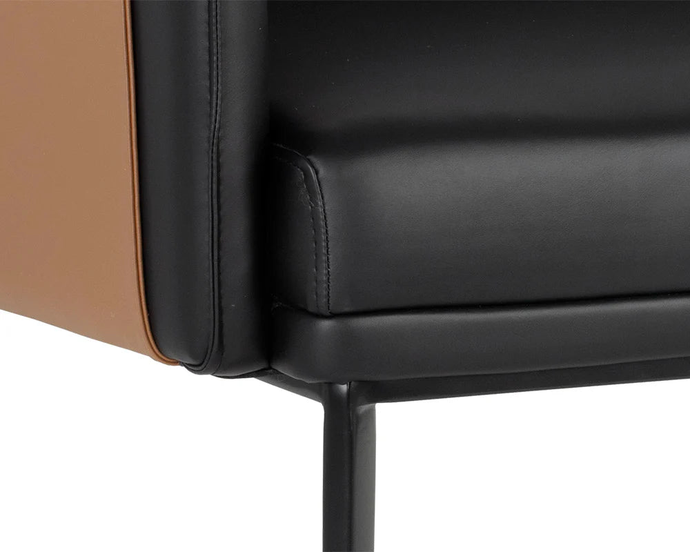 Carter Lounge Chair - Napa Black / Napa Cognac - Central Designs