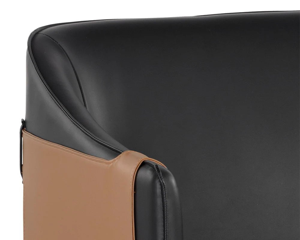 Carter Lounge Chair - Napa Black / Napa Cognac - Central Designs