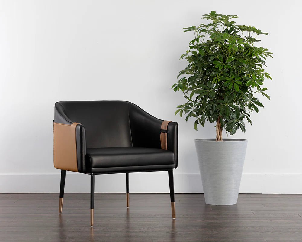 Carter Lounge Chair - Napa Black / Napa Cognac - Central Designs