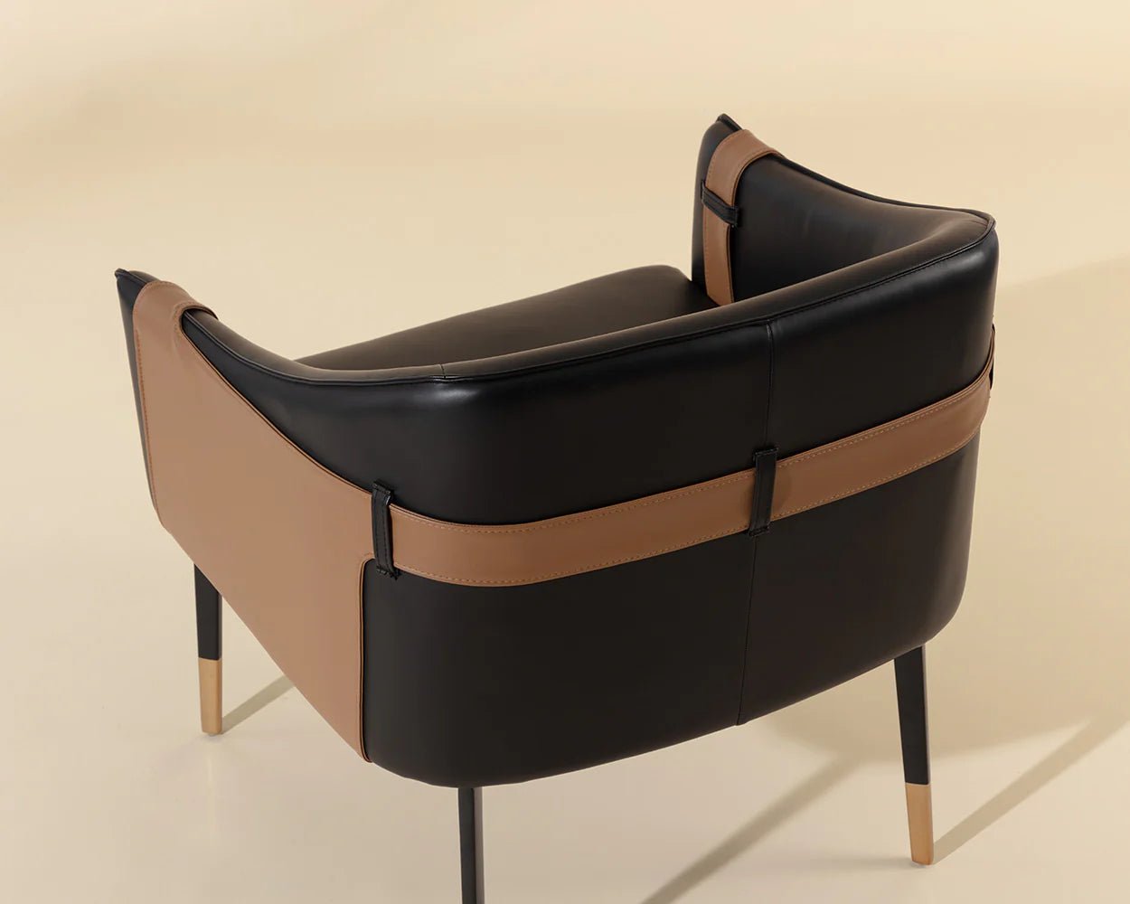 Carter Lounge Chair - Napa Black / Napa Cognac - Central Designs
