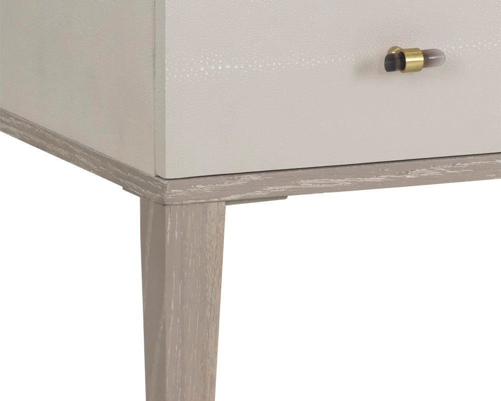 Pattinson Desk - White Ceruse - Oyster Shagreen - Central Designs