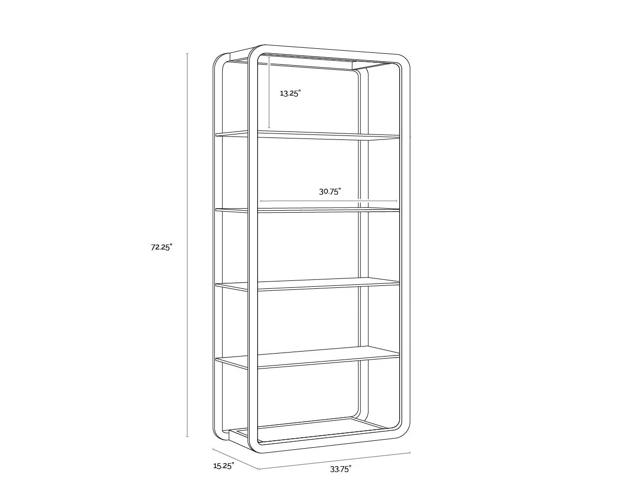 Ambretta Bookcase - Large