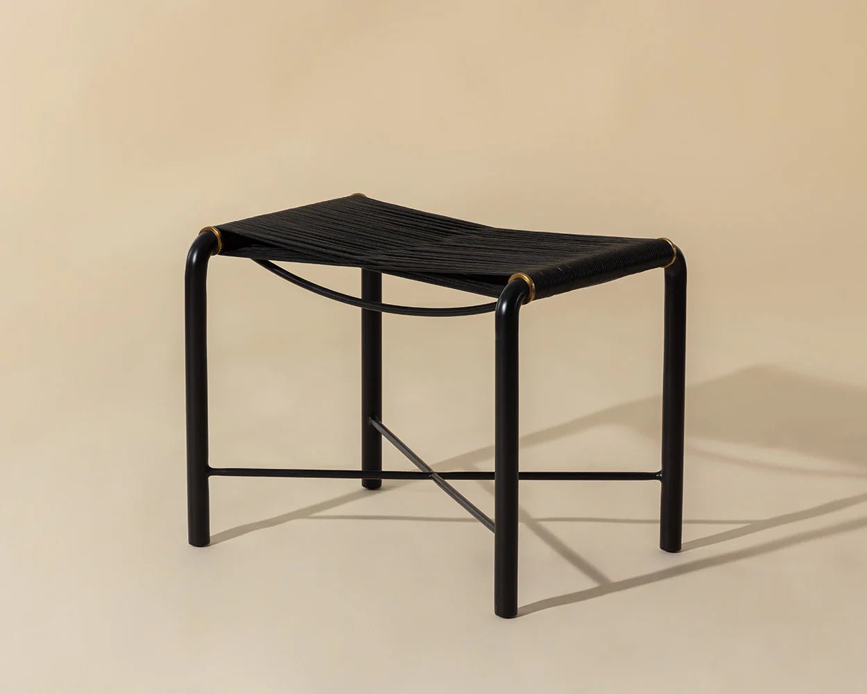 Riz Stool - Black Leather - Central Designs