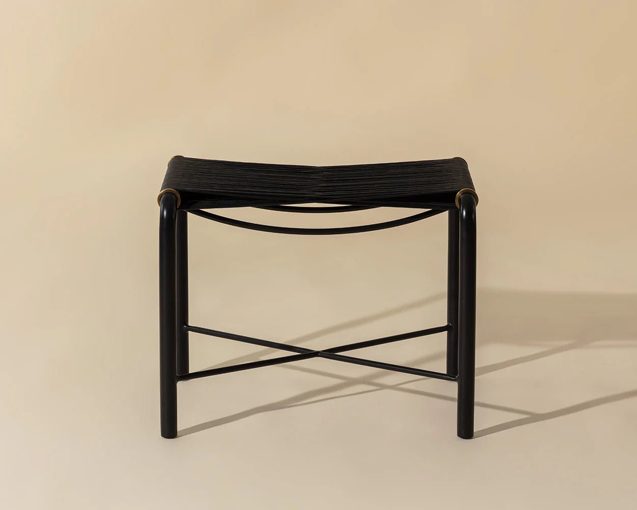 Riz Stool - Black Leather - Central Designs