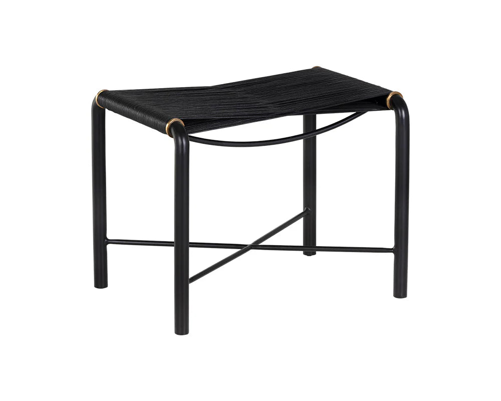 Riz Stool - Black Leather - Central Designs