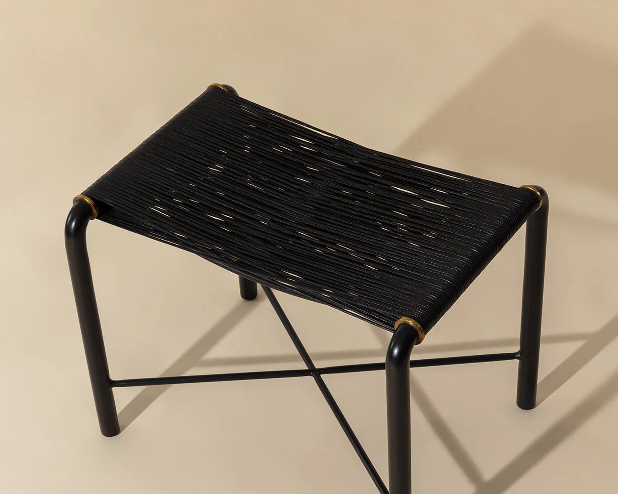 Riz Stool - Black Leather - Central Designs
