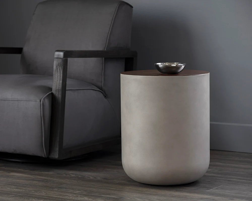 Diaz End Table - Grey - Wood Grain Brown - Central Designs
