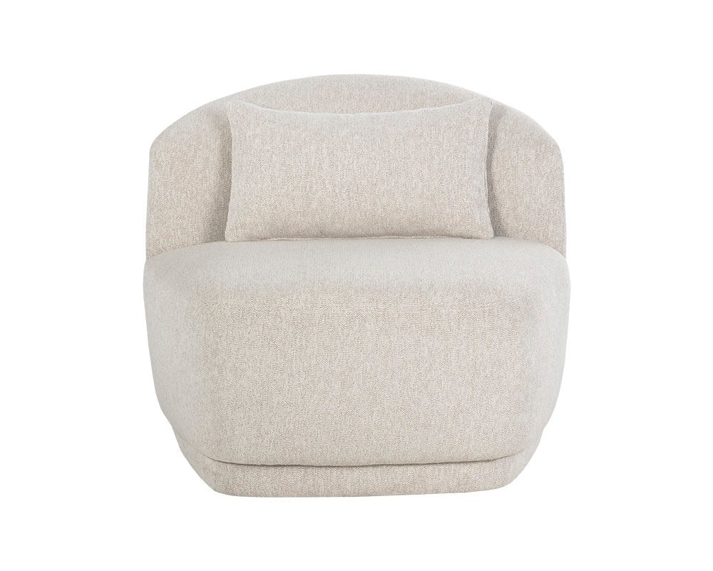 Soraya Swivel Armless Chair - Dove Cream - Central Designs