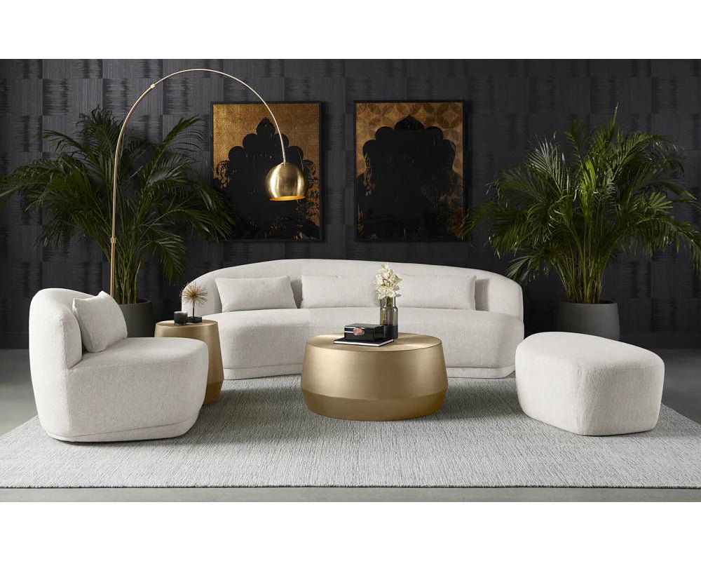 Soraya Swivel Armless Chair - Dove Cream - Central Designs