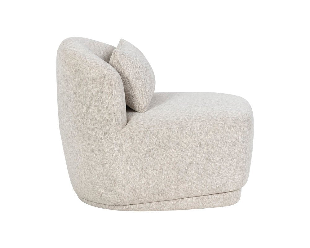 Soraya Swivel Armless Chair - Dove Cream - Central Designs