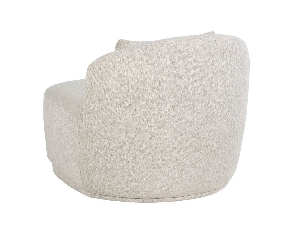 Soraya Swivel Armless Chair - Dove Cream - Central Designs