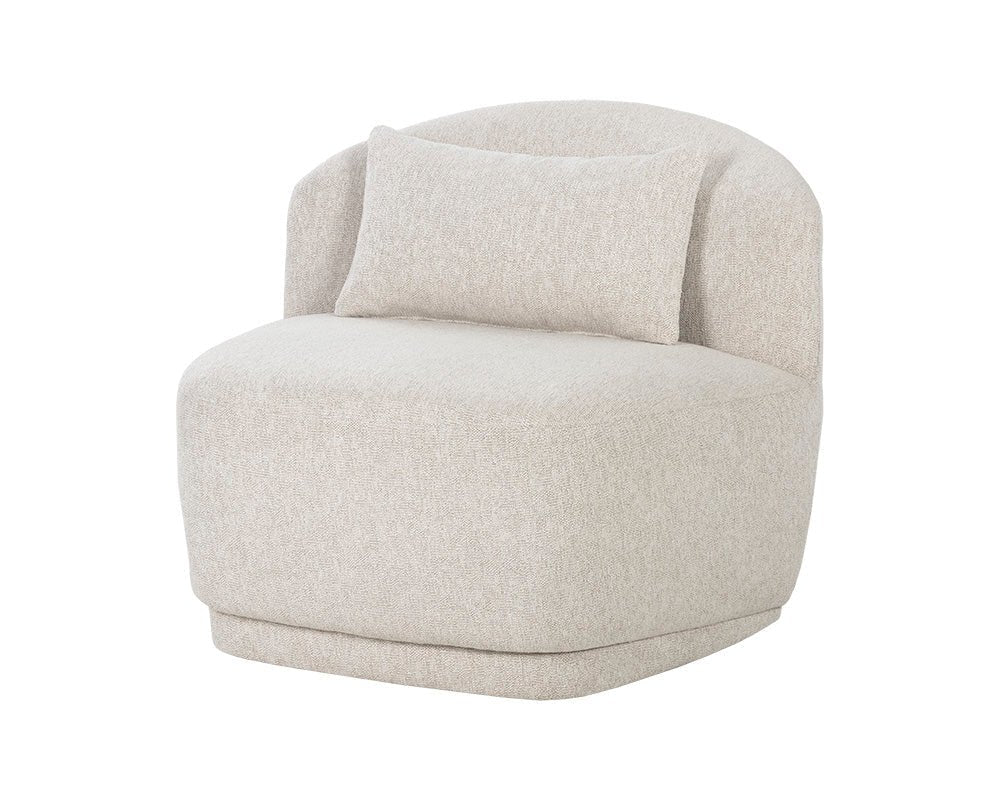 Soraya Swivel Armless Chair - Dove Cream - Central Designs