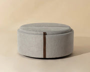 Borelli Wheeled Storage Ottoman - Belfast Heather Grey / Autumn Chestnut - Central Designs