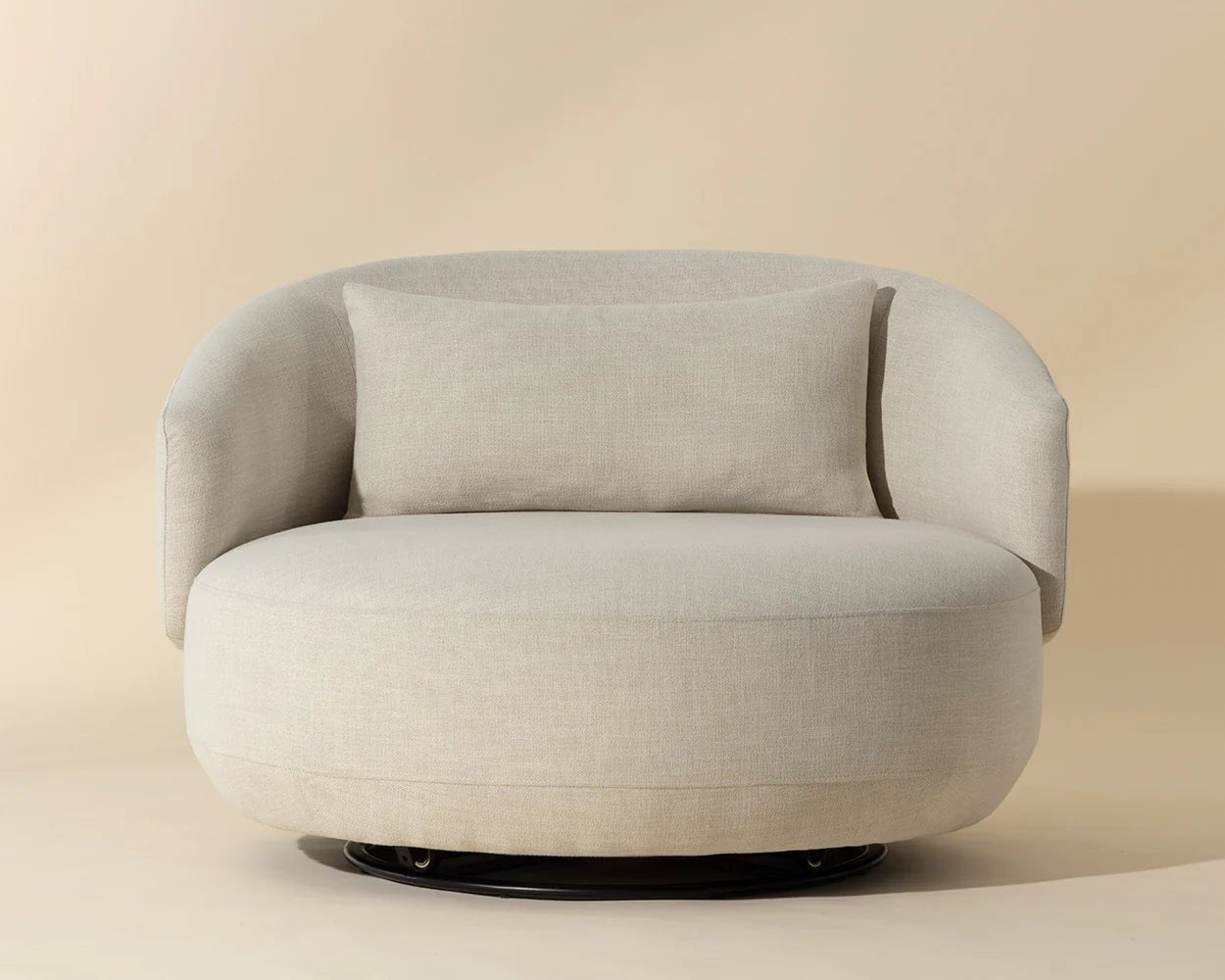 Walsh Swivel Lounge Chair - Effie Linen - Central Designs