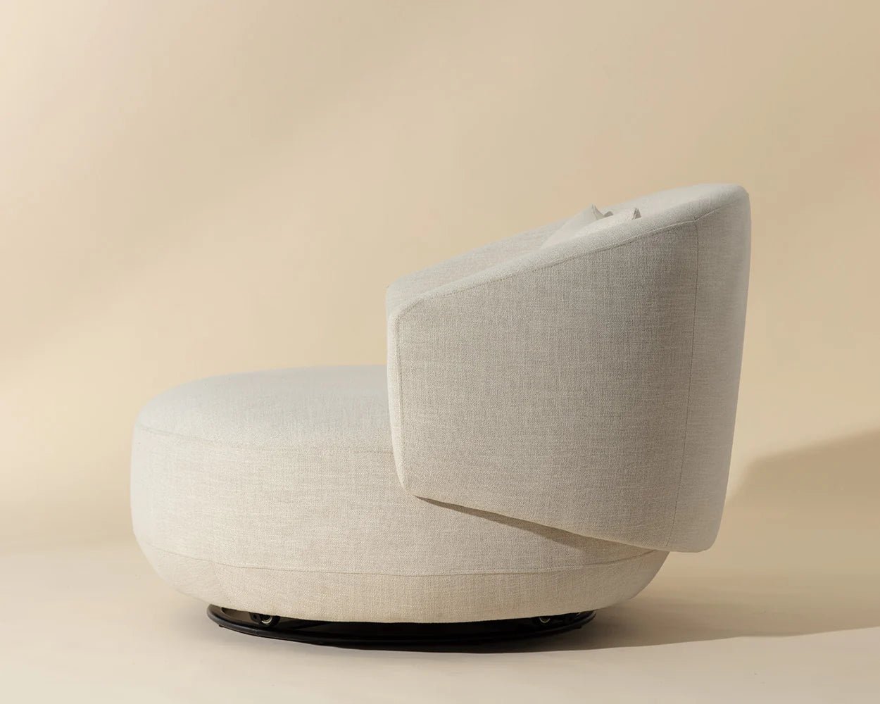 Walsh Swivel Lounge Chair - Effie Linen - Central Designs
