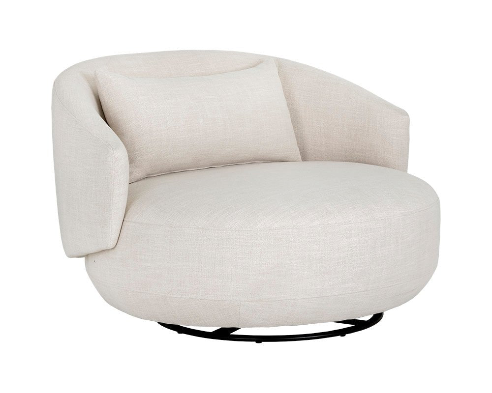 Walsh Swivel Lounge Chair - Effie Linen - Central Designs
