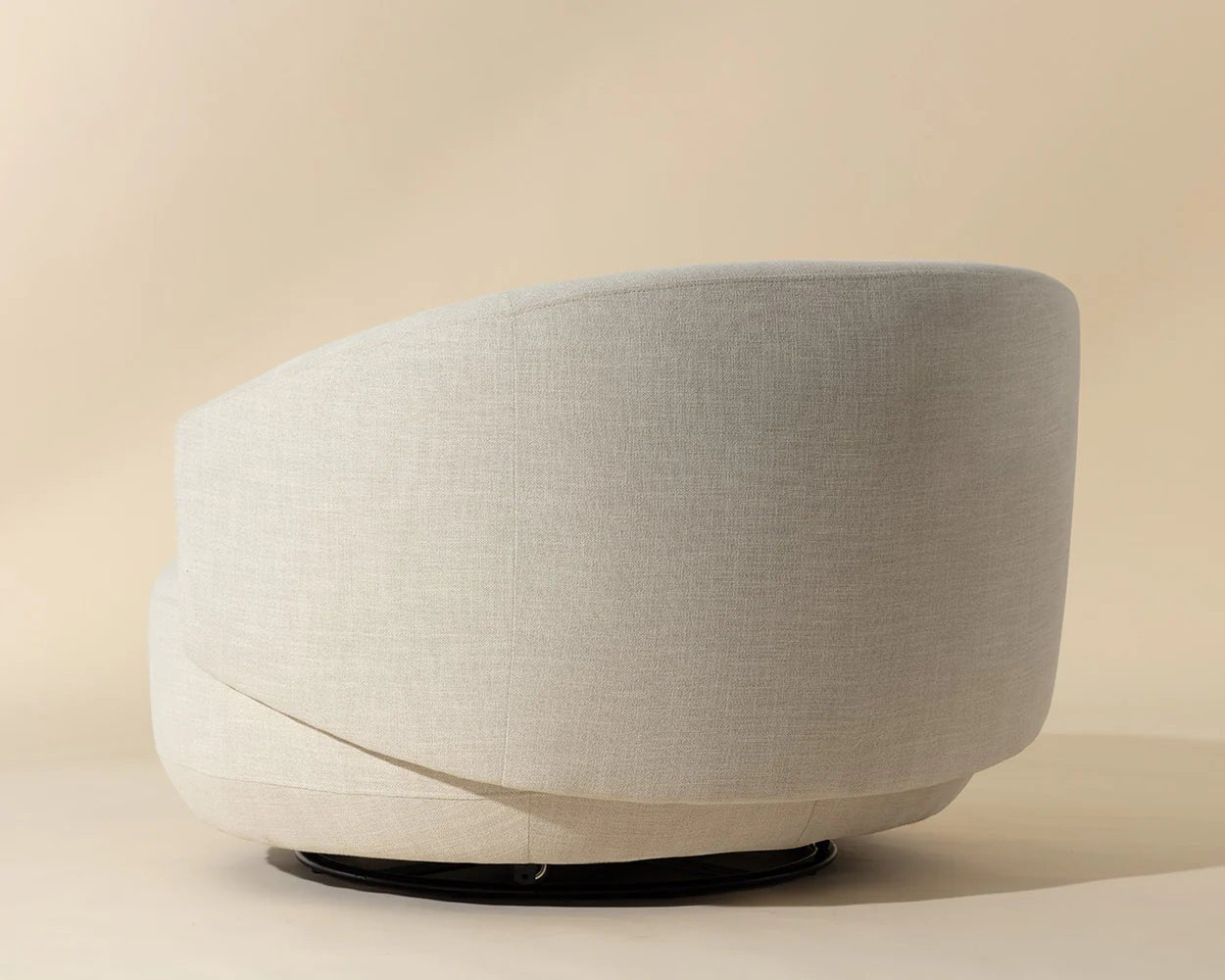 Walsh Swivel Lounge Chair - Effie Linen - Central Designs