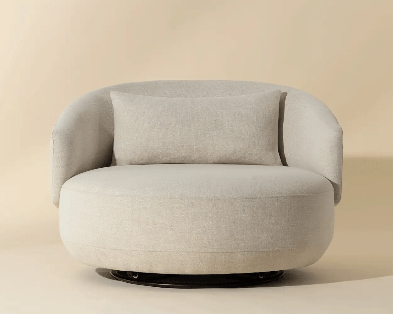 Walsh Swivel Lounge Chair - Effie Linen - Central Designs