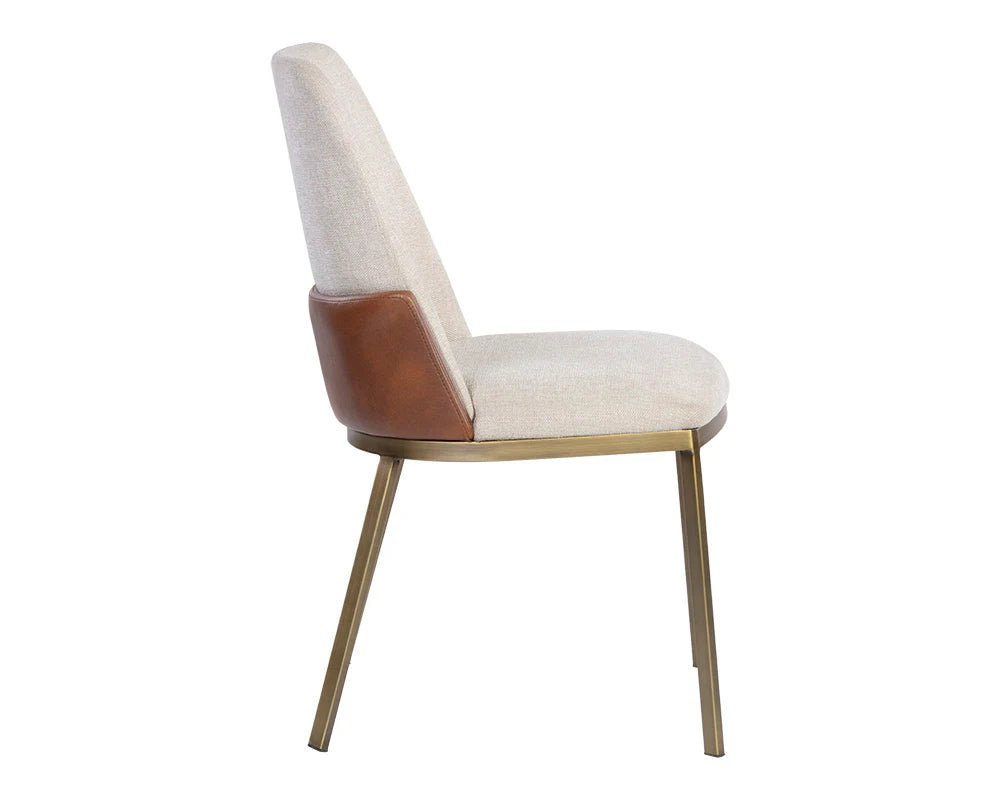 Marie Dining Chair - Belfast Oatmeal / Bravo Cognac - Central Designs