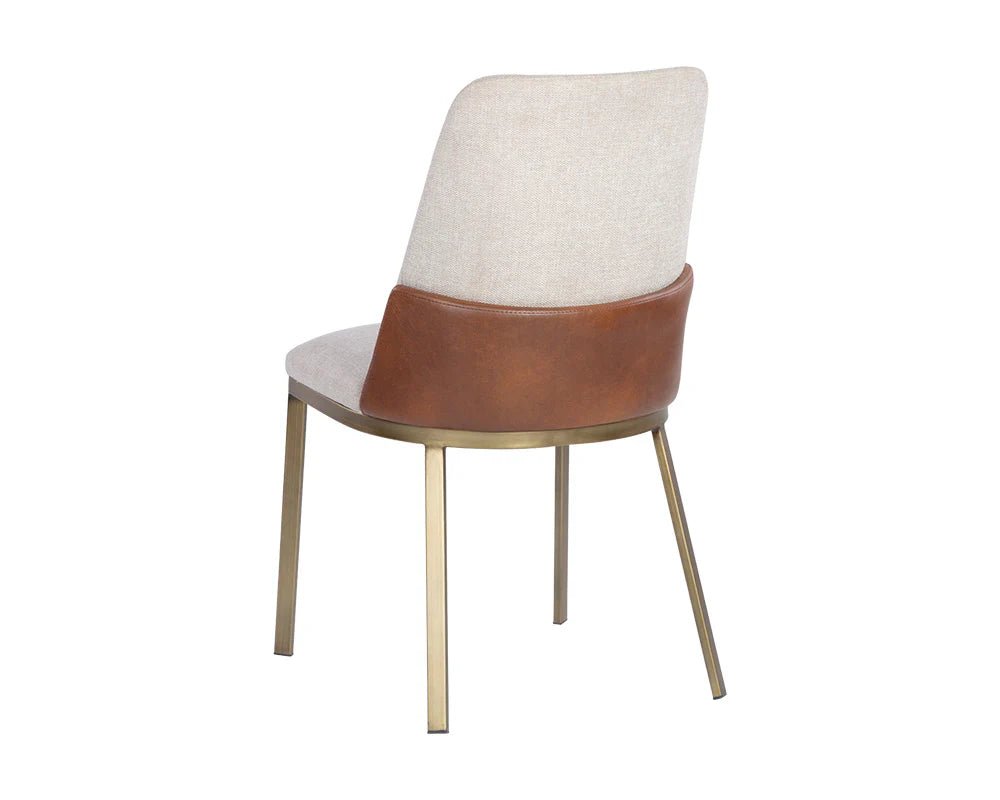Marie Dining Chair - Belfast Oatmeal / Bravo Cognac - Central Designs