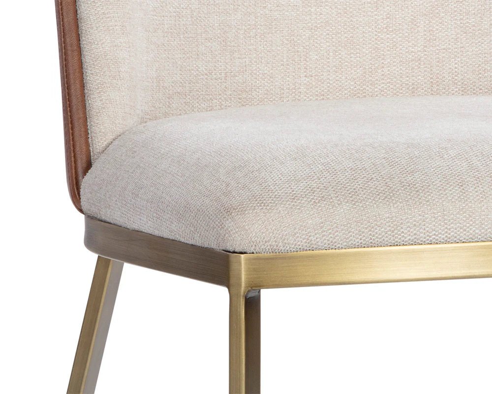 Marie Dining Chair - Belfast Oatmeal / Bravo Cognac - Central Designs