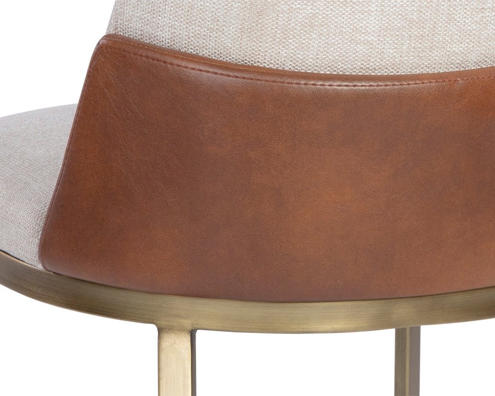 Marie Dining Chair - Belfast Oatmeal / Bravo Cognac - Central Designs